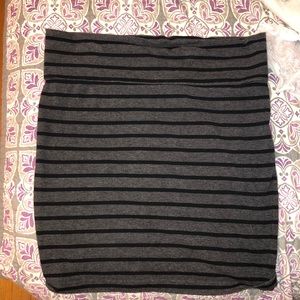 Black and grey striped mini skirt